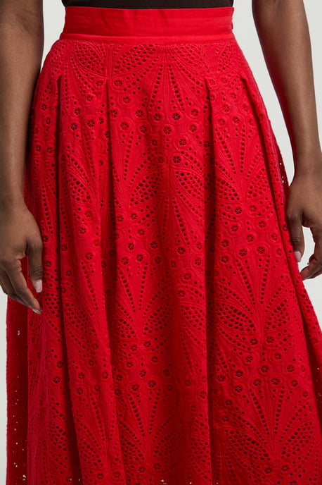 Cotton Broderie Maxi Skirt - Image 4