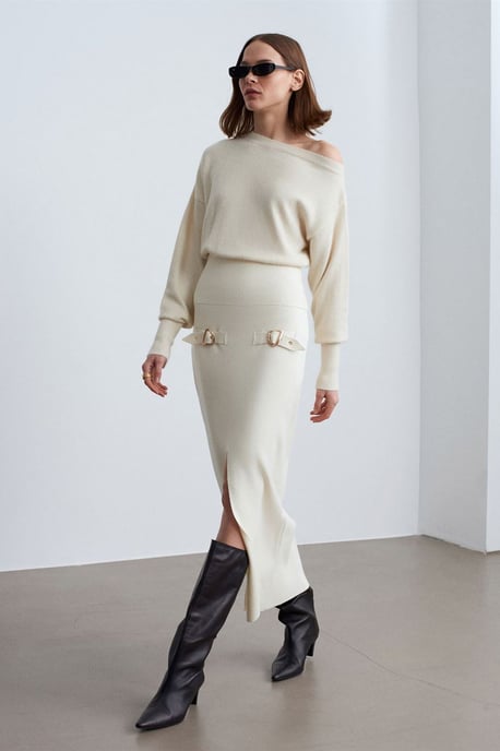 High-Waist Ribbed Maxi Skirt - Image 5