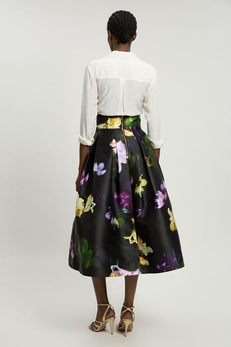 Floral Woven Twill Prom Skirt - Image 3