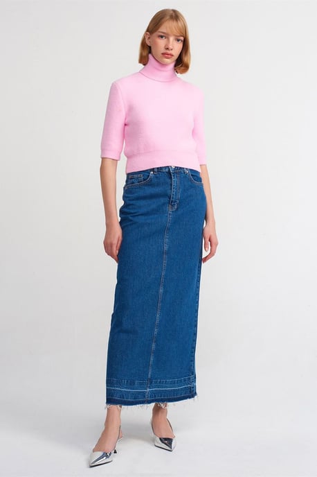 Högmidjad rak maxi denimkjol - Image 1