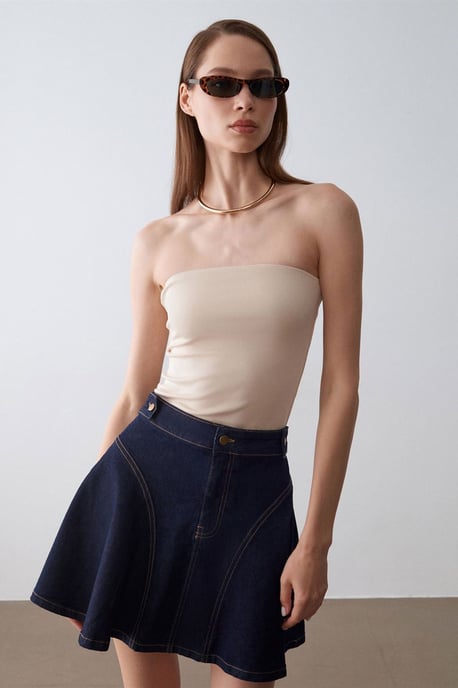 Hoge Taille Mini Skater Rok - Image 1