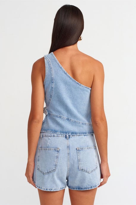 Bomull Denim Mini A-linje Kjol - Image 2