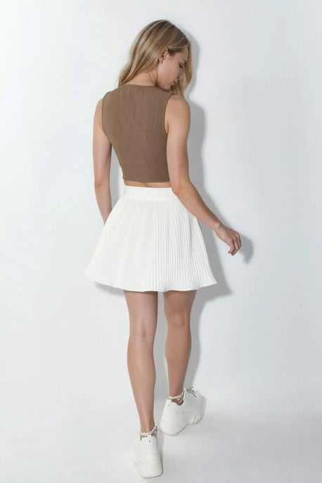 Hoge Taille A-Lijn Mini Geplooide Rok - Image 3