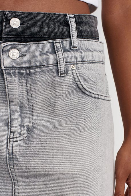 Kvinnors midjebenämlig mini jeanskjol - Image 4