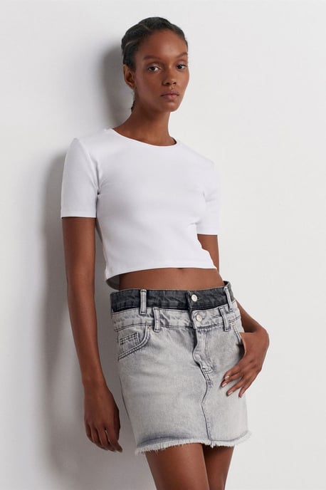 Kvinnors midjebenämlig mini jeanskjol - Image 5