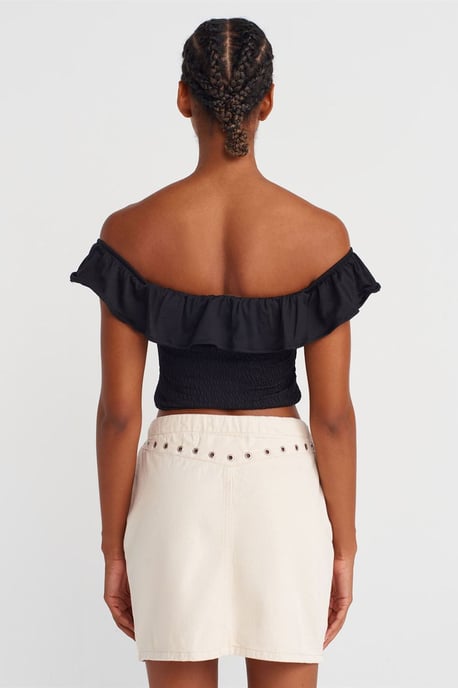Dames Katoenen Denim Minirok Met Tailleband - Image 2