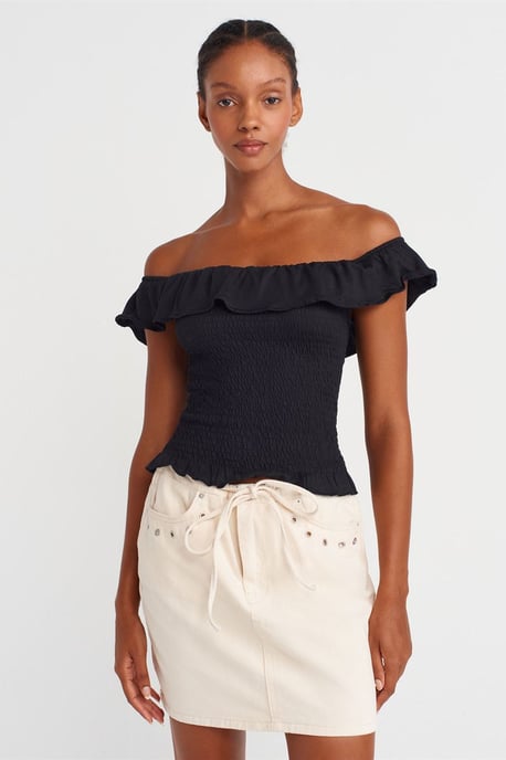 Dames Katoenen Denim Minirok Met Tailleband - Image 4