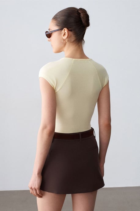 Hoge Taille A-Lijn Mini Rok Met Riem - Image 2