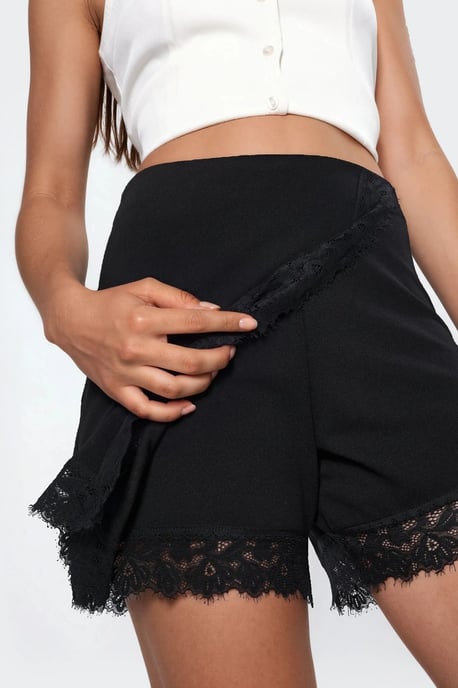 Hoge Taille Mini Kant A-Lijn Rok - Image 5