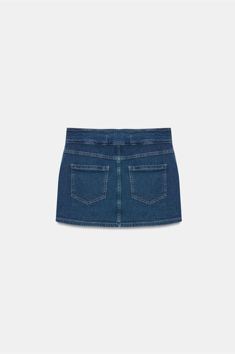 Högmidjad rak mini denimkjol - Image 6