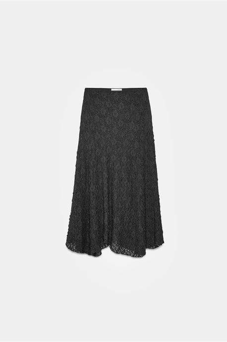 High-Waist Lace A-Line Midi Skirt - Image 5
