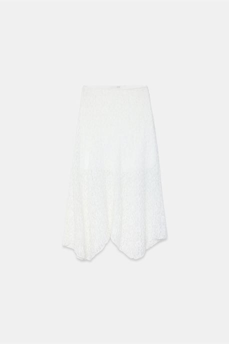 Hoge Taille Kanten A-Lijn Midi Rok - Image 5