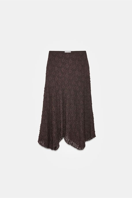 Hoge Taille Kanten A-Lijn Midi Rok - Image 5