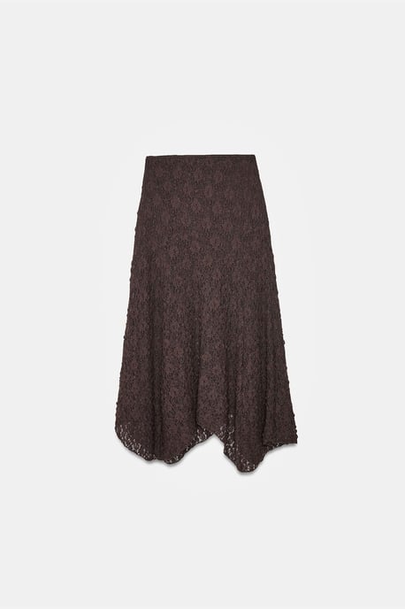 Hoge Taille Kanten A-Lijn Midi Rok - Image 6