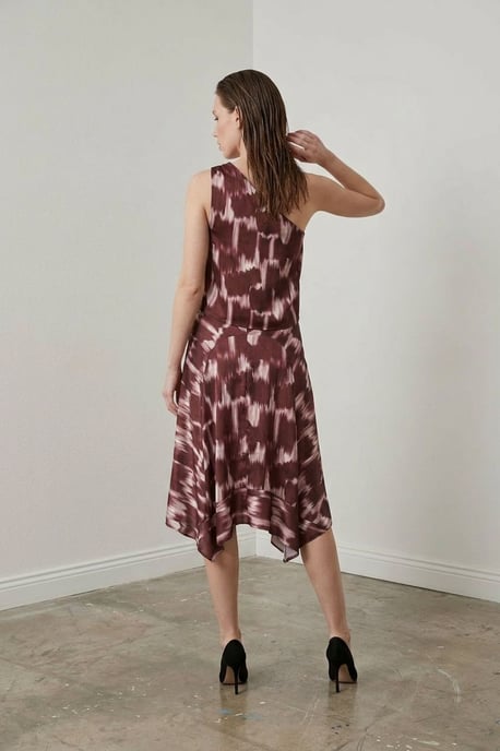 Asymmetrisk Satinblus och Midkjol Set - Image 5