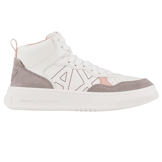Armani Exchange Dames/Dames Kleurblok High Top Trainers (Wit/Roze) - Image 1