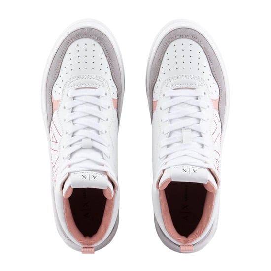 Armani Exchange Dames/Dames Kleurblok High Top Trainers (Wit/Roze) - Image 3