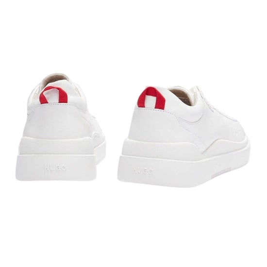 Hugo Boss Heren Tenn Leren Platte Trainers (Wit) - Image 2
