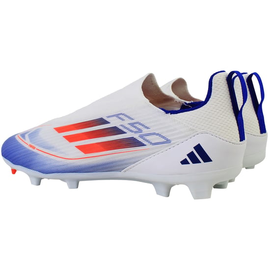 Adidas F50 League LL FG/MG Kids White Football Boots - Image 3