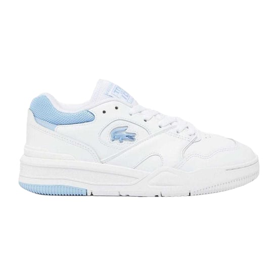Lacoste Womens/Ladies Lineshot Leather Tennis Trainers (White/Blue) - Image 1