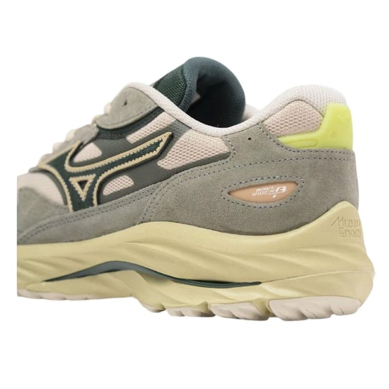 Mizuno Heren Wave Rider Beta Sportstyle Suede Trainers (Wit, Groen) - Image 2