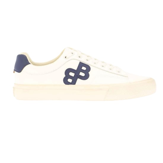Boss Heren Aiden Leren Tennis Platte Trainers (Wit) - Image 1