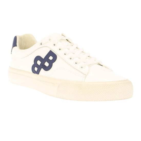 Boss Heren Aiden Leren Tennis Platte Trainers (Wit) - Image 3