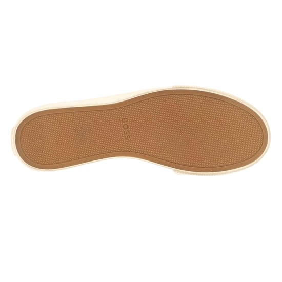 Boss Heren Aiden Leren Tennis Platte Trainers (Wit) - Image 4