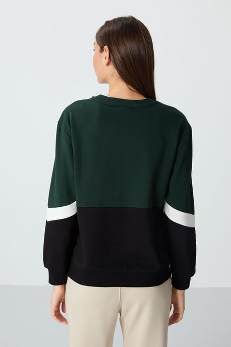 Oversized Kleurblok Crewneck Sweatshirt - Image 3