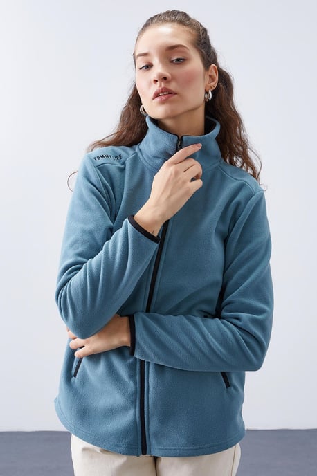 Dames Pluche Rits-Voorkant Sweatshirt - Image 6