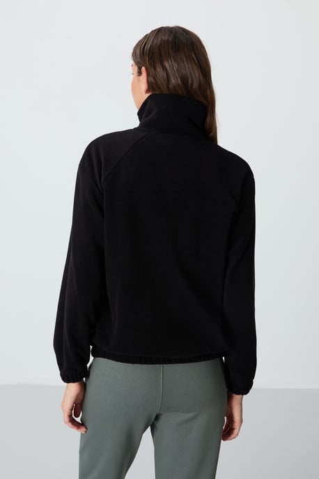 Oversized Color Block Half-Zip Sweatshirt - Image 6