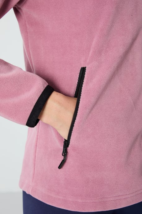 Dames Pluche Rits-Voorkant Sweatshirt - Image 3