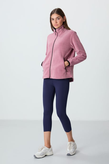 Dames Pluche Rits-Voorkant Sweatshirt - Image 4