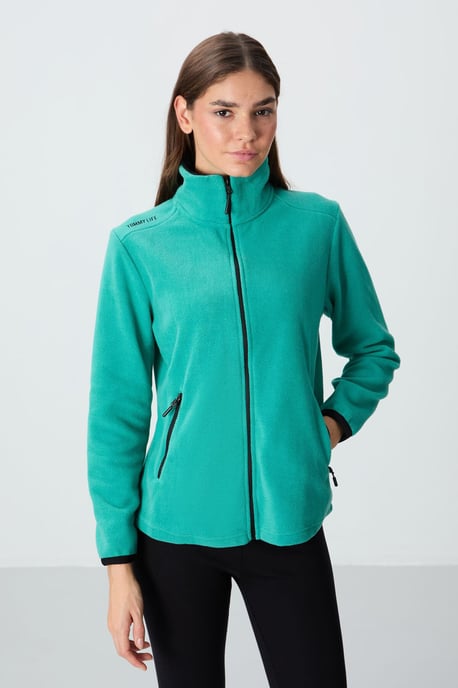Dames Pluche Zip-Front Sweatshirt - Image 2