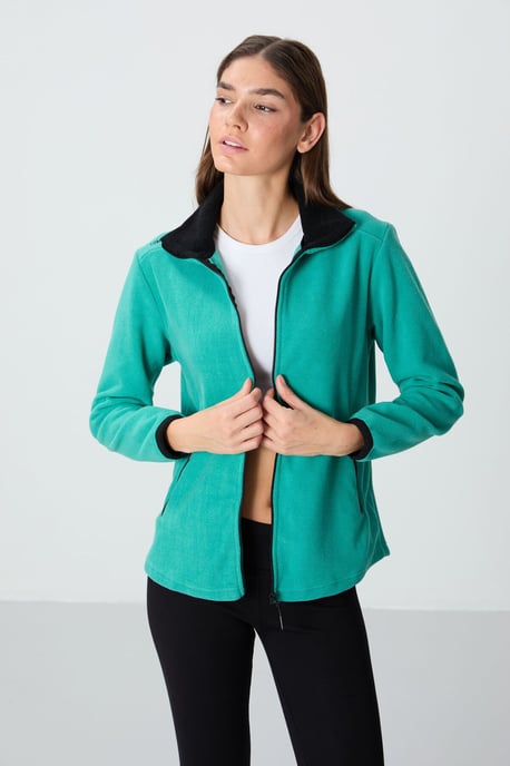 Dames Pluche Zip-Front Sweatshirt - Image 4