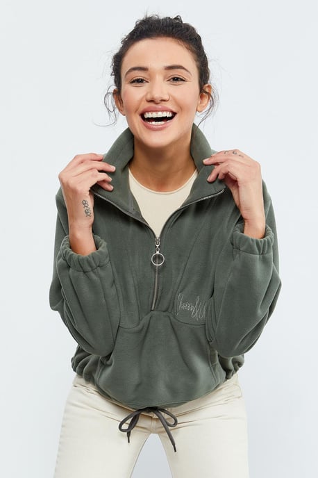 Oversized Half-zip Pluche Sweater - Image 1