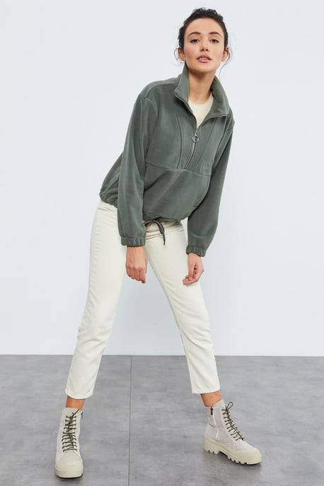 Oversized Half-zip Pluche Sweater - Image 2