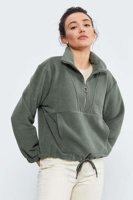 Oversized Half-zip Pluche Sweater - Image 3