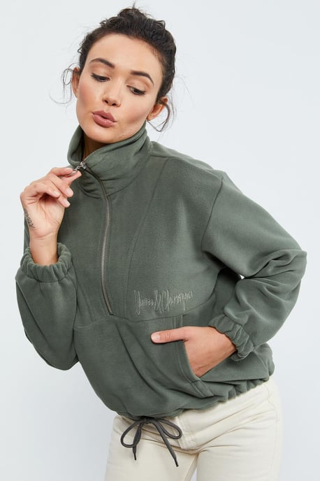 Oversized Half-zip Pluche Sweater - Image 5