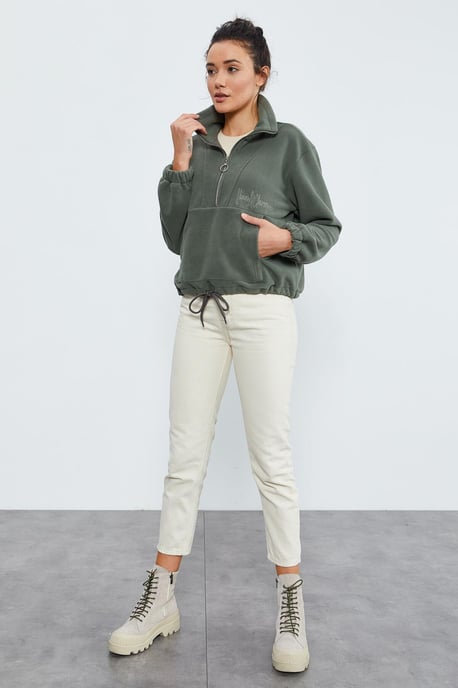 Oversized Half-zip Pluche Sweater - Image 6