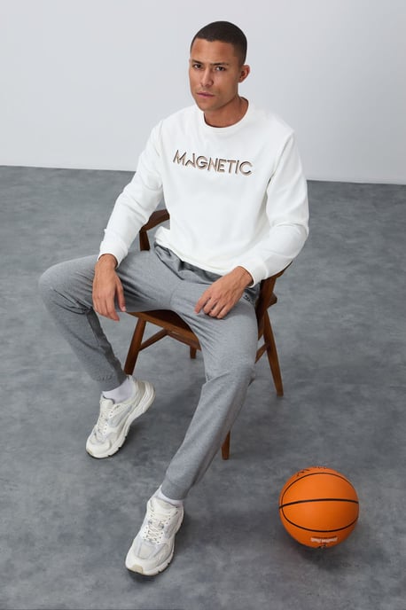 Heren Geprinte Ronde Hals Sweatshirt - Image 1