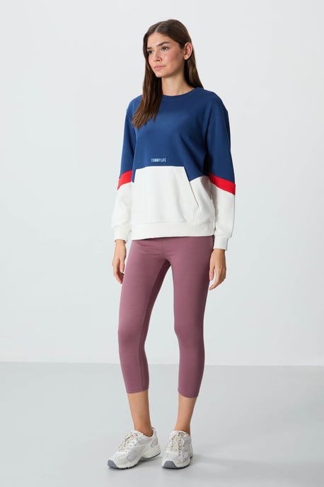 Oversized Kleurgeblokte Crewneck Sweater - Image 3
