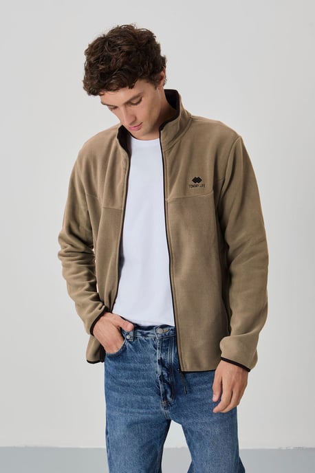 Heren Pluche Rits-voorkant Sweatshirt - Image 4