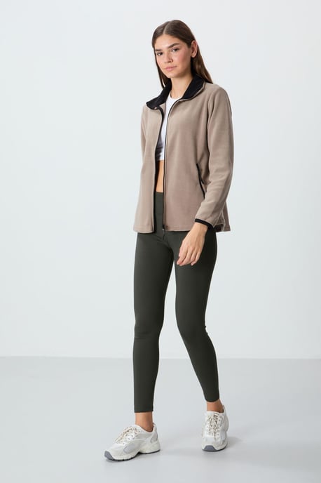 Dames Pluche Rits-Voorkant Sweatshirt - Image 4