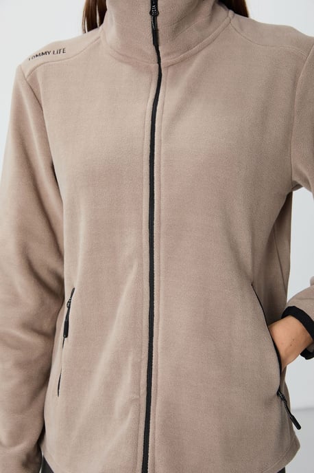 Dames Pluche Rits-Voorkant Sweatshirt - Image 5