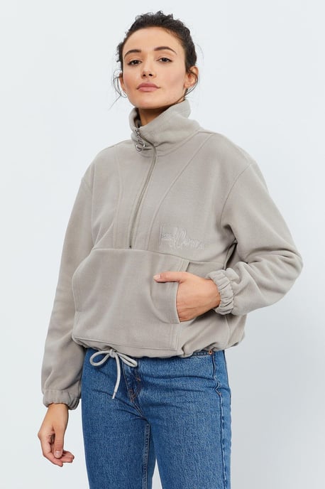 Oversized Half-zip Plush Sweatshirt - Image 5