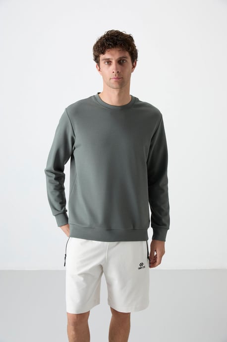 Heren Effen Rundhals Sweatshirt - Image 3