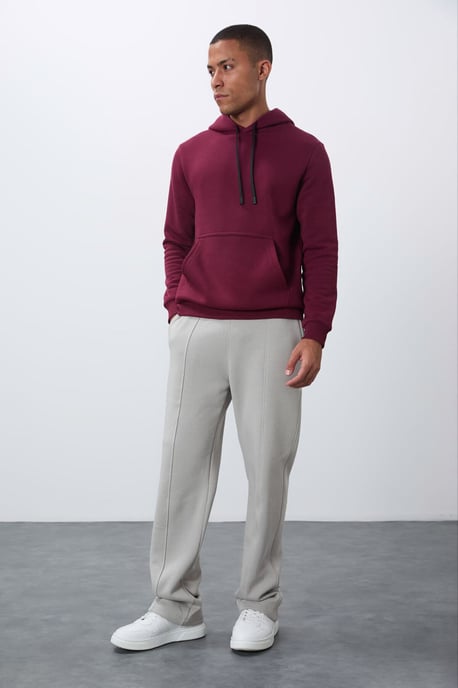 Heren Effen Hoody Sweatshirt Met Zak - Image 3