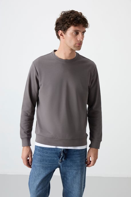 Heren Effen Rundhals Sweatshirt - Image 5