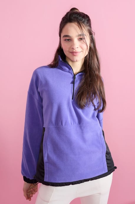Oversized Half-zip Pluche Sweatshirt - Image 2